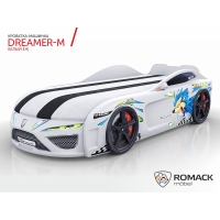 Кровать машина Romack Dreamer-M Ёж белый